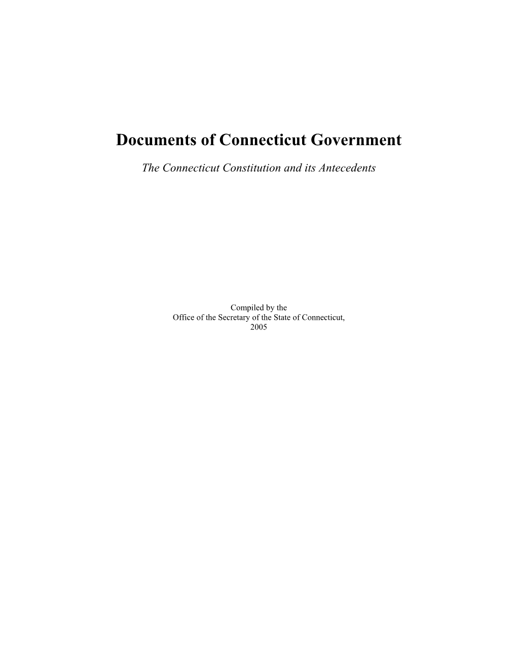 Documents of Connecticut Government