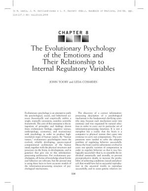 The Evolutionary Psychology of the Emotions and Their Relationship to Internal Regulatory Variables