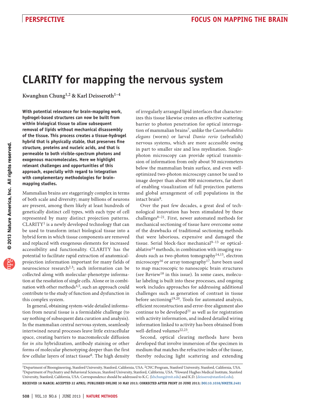 Clarity for Mapping the Nervous System