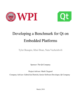 Developing a Benchmark for Qt on Embedded Platforms