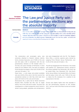 PARLIAMENTARY ELECTIONS in POLAND 25Th October 2015