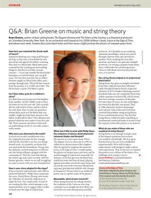 Brian Greene on Music and String Theory