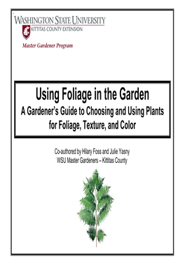 Using Foliage in the Garden