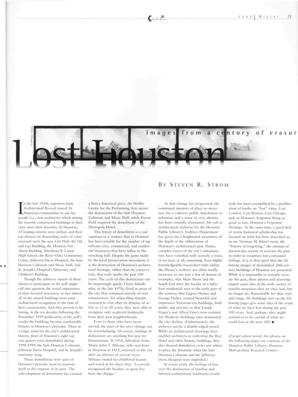 Lost Houston: Images from a Century of Erasure