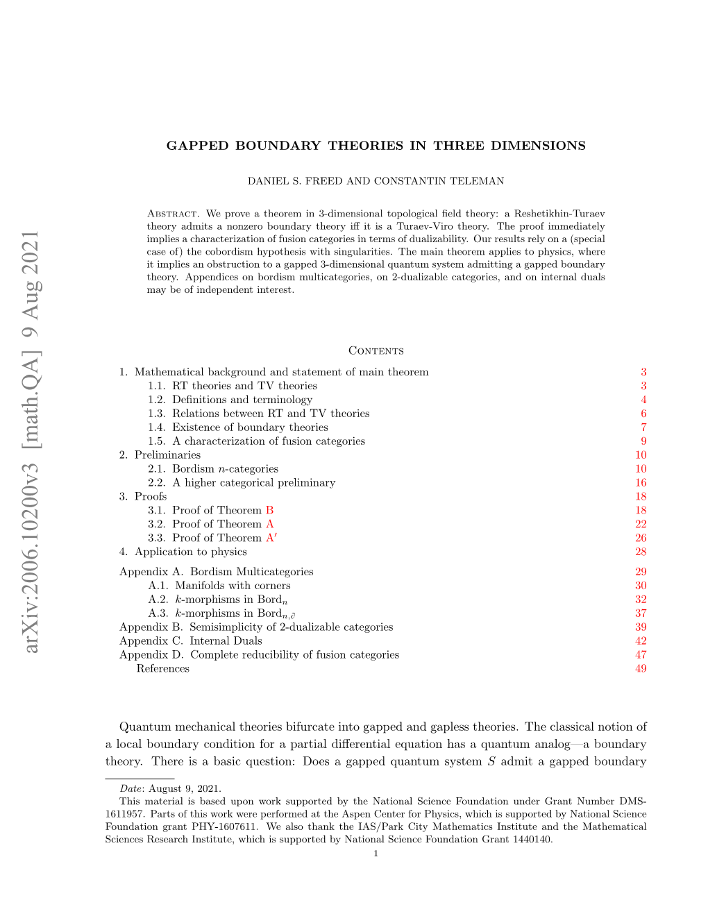 Arxiv:2006.10200V3 [Math.QA] 9 Aug 2021 Appendix D