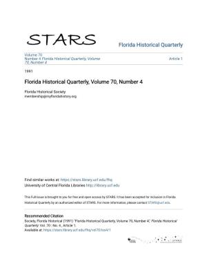 Florida Historical Quarterly, Volume 70, Number 4