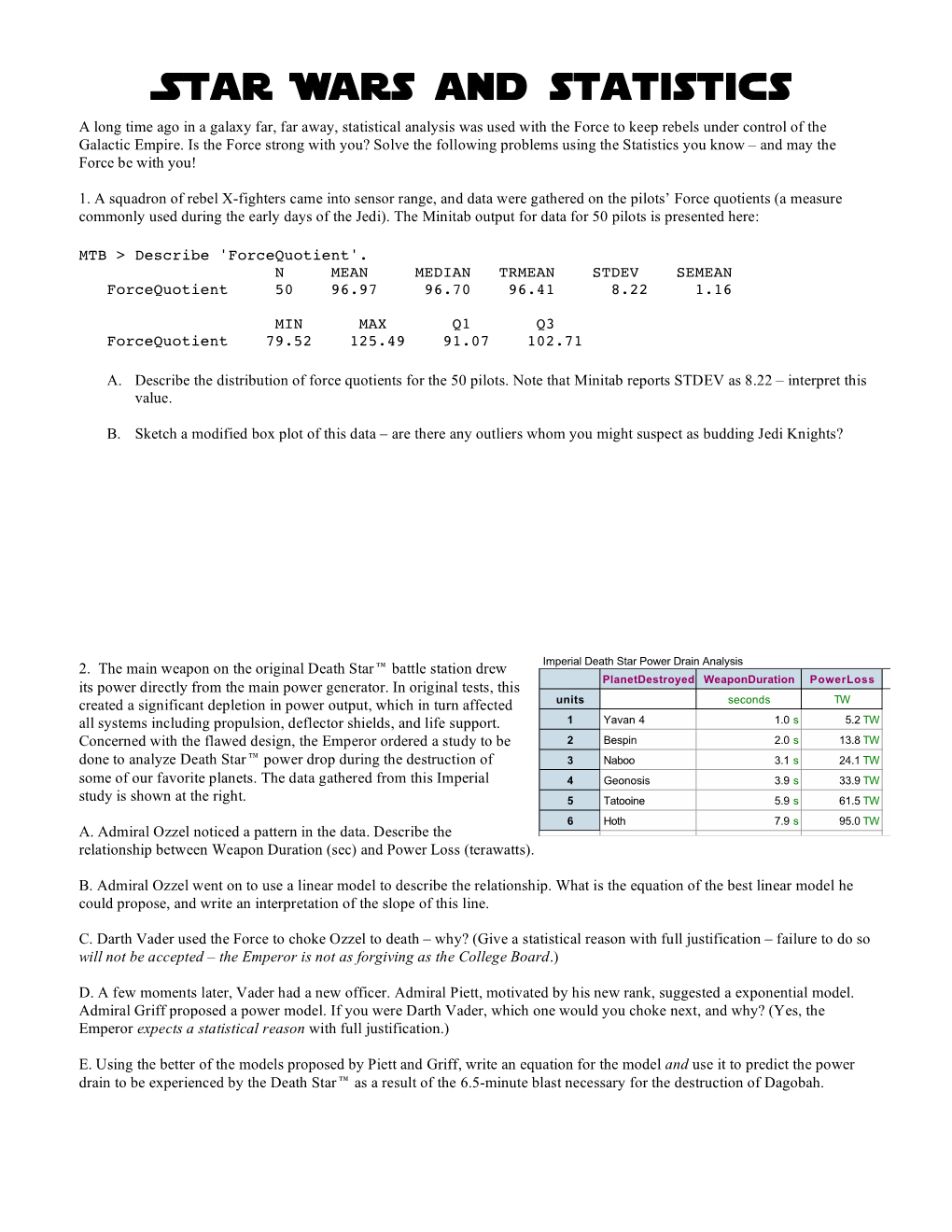 Star Wars and Statistics Copy