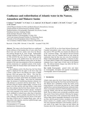 Confluence and Redistribution of Atlantic Water in the Nansen