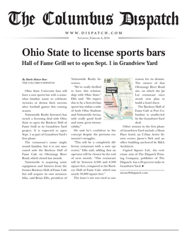 Ohio State to License Sports Bars Hall of Fame Grill Set to Open Sept