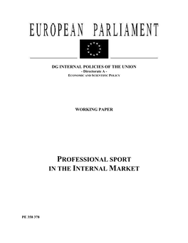 Professional Sport in the Internal Market
