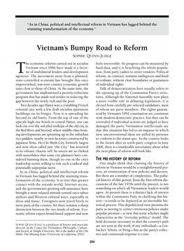 Vietnam's Bumpy Road to Reform • 285