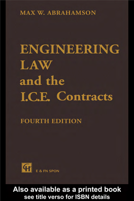 Engineering Law and the I.C.E. Contracts