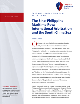 The Sino-Philippine Maritime Row: International Arbitration and the South China Sea