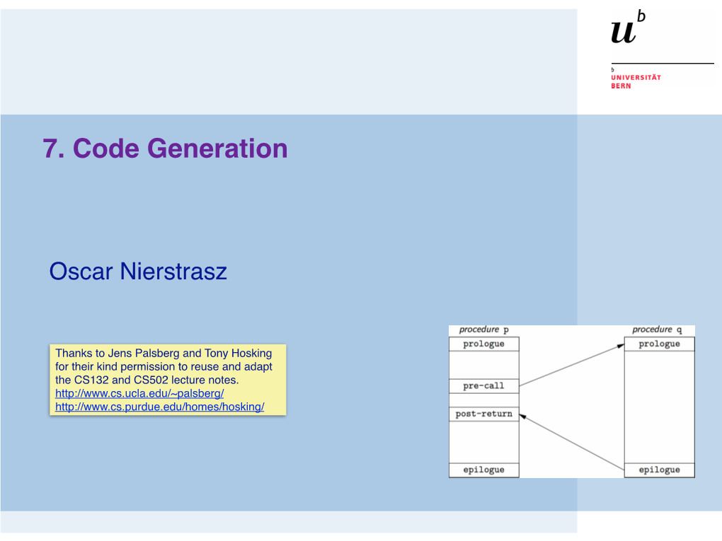 7. Code Generation