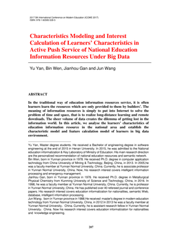 Characteristics Modeling and Interest Calculation of Learners' Characteristics in Active Push Service of National Education In