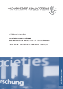 Not All Firms Are Created Equal: Smes and Vocational Training in the UK, Italy, and Germany