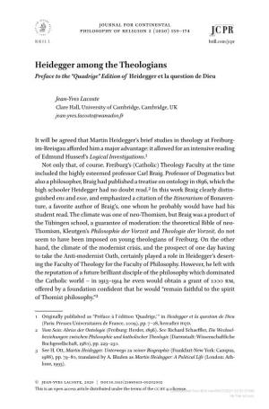 Heidegger Among Thetheologians