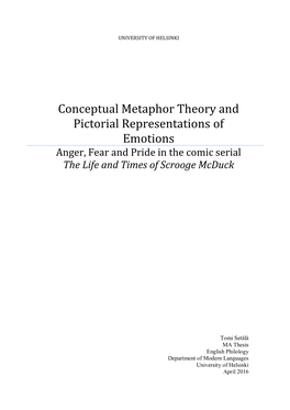 Conceptual Metaphor Theory and Pictorial Representations of Emotions Anger, Fear and Pride in the Comic Serial the Life and Times of Scrooge Mcduck