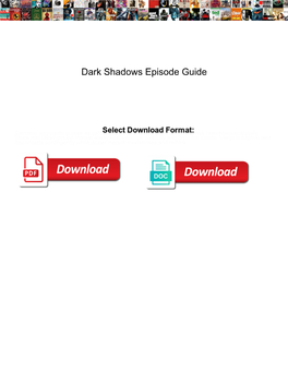Dark Shadows Episode Guide Mcdonald