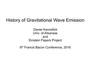 History of Gravitational Wave Emission