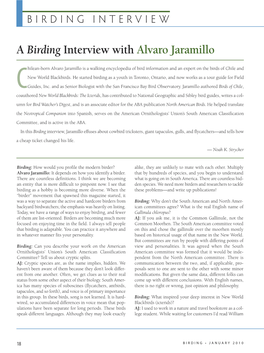 A Birding Interview with Alvaro Jaramillo