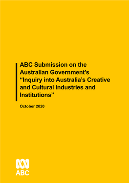 ABC Submission to Creative and Cultural Industries