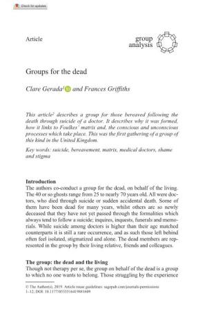 Groups for the Dead Research-Article8816092019