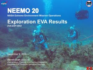 NEEMO 20 Exploration EVA Results