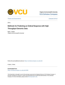 Methods for Predicting an Ordinal Response with High-Throughput Genomic Data