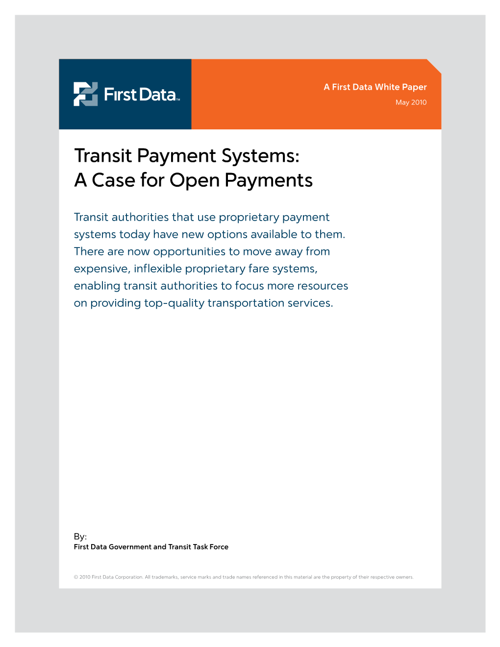 Transit Payment Systems: a Case for Open Payments