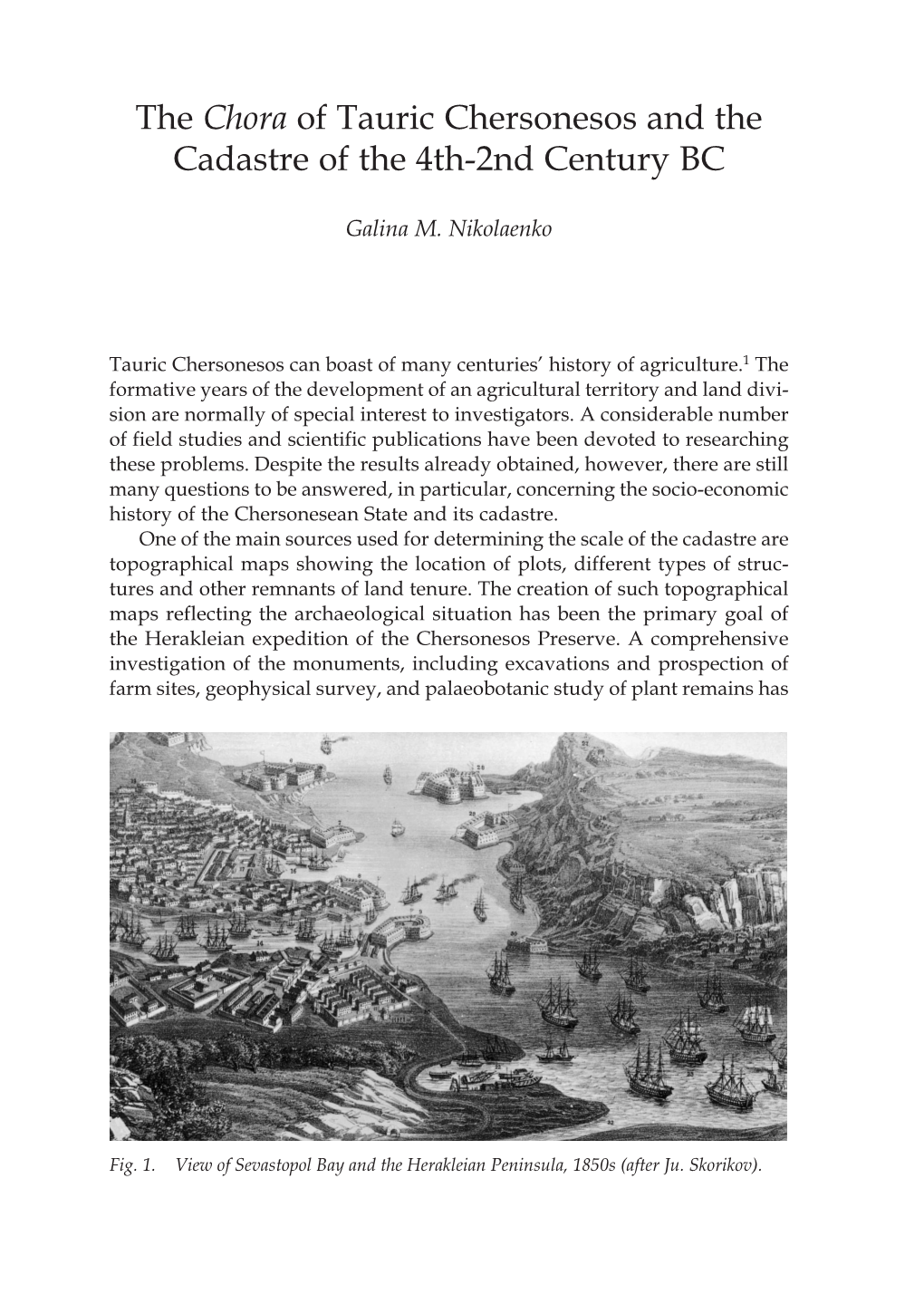 The Chora of Tauric Chersonesos and the Cadastre of the 4Th-2Nd Century