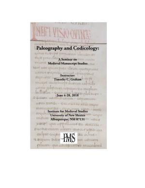 Paleography and Codicology