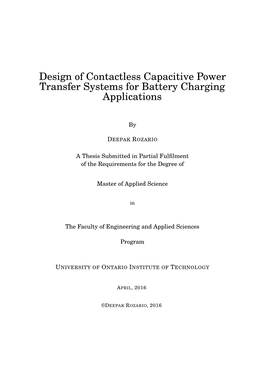 Design of Contactless Capacitive Power Transfer Systems for Battery Charging Applications