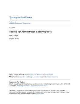 National Tax Administration in the Philippines