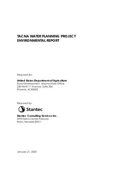 Tacna Water Planning Project Environmental Report