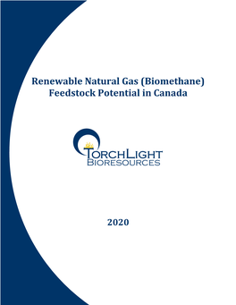Renewable Natural Gas (Biomethane) Feedstock Potential in Canada