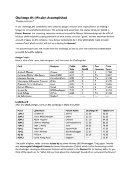 Challenge #4: Mission Accomplished “Design a Mission.”