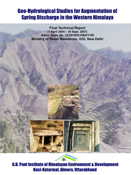 Geo-Hydrological Studies for Augmentation of Spring Discharge in the Western Himalaya