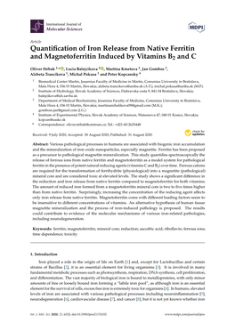 Quantification of Iron Release from Native Ferritin and Magnetoferritin