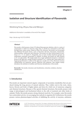 Isolation and Structure Identification of Flavonoids