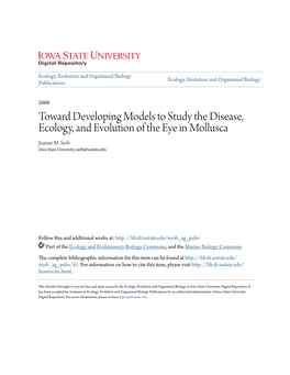 Toward Developing Models to Study the Disease, Ecology, and Evolution of the Eye in Mollusca Jeanne M