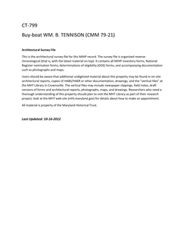 CT-799 Buy-Boat WM. B. TENNISON (CMM 79-21)
