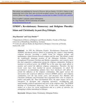 Islam and Christianity in Post-Derg Ethiopia