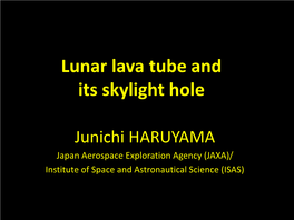 Lunar Lava Tube and Its Skylight Hole