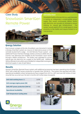 Snowbasin Smartgen Remote Power