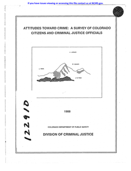 Attitudes Toward Crime: a Survey of Colorado .~ "