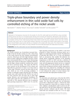 Triple-Phase Boundary and Power Density Enhancement in Thin Solid Oxide Fuel Cells by Controlled Etching of the Nickel Anode