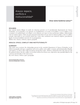 Conflicto E Institucionalidad Omar Jaime Gutiérrez Lemus