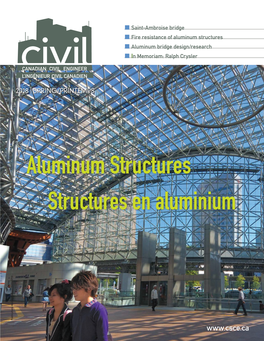 Aluminum Structures Structures En Aluminium Publications Mail Agreement #40065710 Agreement Mail Publications