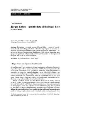 J ¨Urgen Ehlers—And the Fate of the Black-Hole Spacetimes